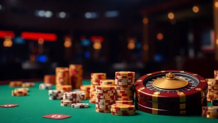 People playing online poker with cards and chips, illustrating strategy and community aspects of ah88's online poker tournaments